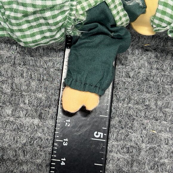 Vintage Shelf Sitter Set Of 2 Porcelain 6” Dolls Girl Boy Cottage Core Green - Picture 11 of 11